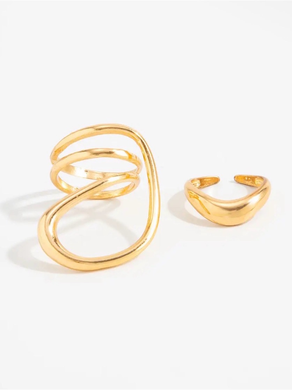 Gold Twisted Geometric Toe Ring